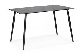 Стол на кухню Smoke 120х80х75 clear gray / black стеклянный
