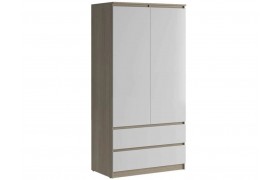 Шкаф Челси 2-х створчатый комбинированный (Белый глянец, Дуб Сон