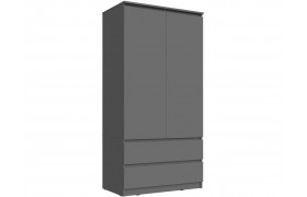 Шкаф Челси 2-х створчатый комбинированный (Графит, )