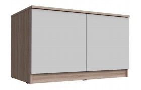 Тумба под телевизор Челси Антресоль-универсальная (Белый глянец, Дуб Сонома)