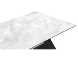 Денхольм 240(290)х100х75 белый мрамор / черный Стол стеклянный недорого