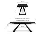 Маккарти 160(220)х90х75 дарк / черный Стол стеклянный распродажа