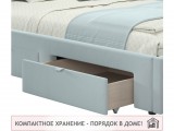 Односпальная кровать-тахта Afelia с ящиками 900 мята пастель с о недорого