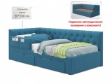 Односпальная кровать-тахта Afelia с ящиками и бортиком 900 синяя от производителя