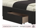 Односпальная кровать-тахта Afelia с ящиками и бортиком 900 шокол фото