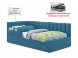 Мягкая кровать Milena с бортиком 900 синяя с подъемным механизмо от производителя