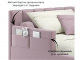 Мягкая кровать Milena с бортиком 900 лиловая с подъемным механиз фото