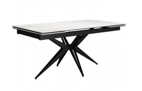 Стол для кухни DikLine KW160 мрамор С41 (кемамика белая)/опоры черные