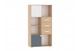 Стеллаж НМ 041.73 Элиот Белый/Маренго/Баунти Песочный