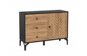Комод 59.02 Лофт, черный / дуб золотой