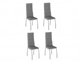 Комплект стульев Юджин (4 шт), хром рогожка серая недорого