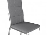 Комплект стульев Юджин (4 шт), хром рогожка серая фото