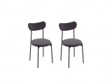 Комплект стульев Стивен (2 шт), черный велюр графитовый недорого