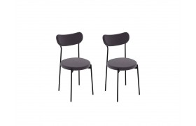Табурет Комплект стульев Стивен (2 шт), черный велюр графитовый
