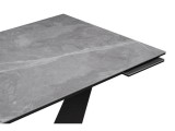 Кели 140(200)х80х76 серый мрамор / черный Стол фото