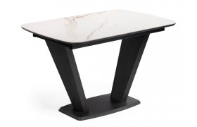 Кухонный стол Петир 120х80х75 белый мрамор / графит / темный камень