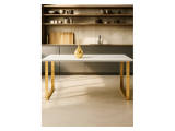 Селена 2 180х90х77 белый мрамор / золото Керамический стол от производителя