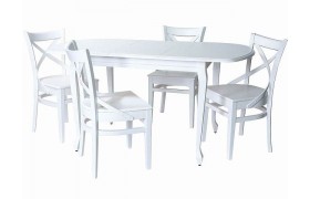 Кровать Обеденная группа Прага/Соло венский белая (100362, 101286)