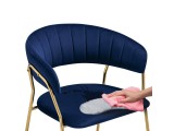 Kamelia 1 dark blue / gold Стул на металлокаркасе недорого