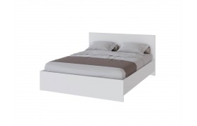 Двуспальная кровать 160x200 с настилом из ДСП Плейона, белый