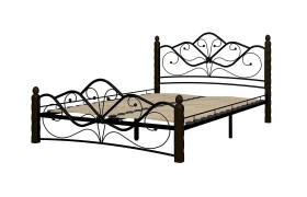 Кровать КМД 4-01 Венера 1 140х200, Черный/Шоколад