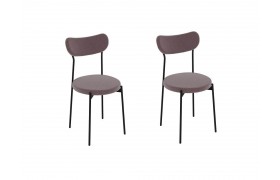 Табурет Комплект стульев Стивен (2 шт), черный велюр бежевый