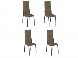 Комплект стульев Юджин (4 шт), черный велюр коричневый недорого