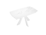 Стол DikLine SFU140 стекло белое мрамор глянец/подстолье белое/о распродажа