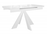 Стол DikLine SFU140 стекло белое мрамор глянец/подстолье белое/о недорого