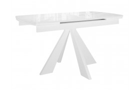 Стол DikLine SFU140 стекло белое мрамор глянец/подстолье /о