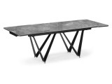 Марвин 160(220)х90х76 серый глняец / черный Керамический стол недорого