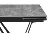 Марвин 160(220)х90х76 серый глняец / черный Керамический стол распродажа