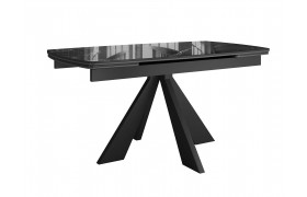 Кухонный стол DikLine SFU140 стекло черное мрамор глянец/подстолье