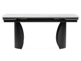 Готланд 160(220)х90х79 белый мрамор / черный Керамический стол недорого