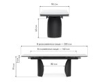 Готланд 160(220)х90х79 черный мрамор / черный Керамический стол распродажа