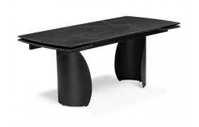 Стол для кухни Готланд 160(220)х90х79 черный мрамор / Керамический
