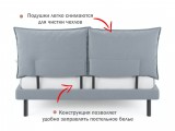 Мягкая кровать Fly 1400 серая с ортопедическим основанием купить