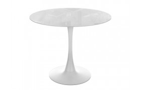 Кухонный стол Tulip 90 super white glass стеклянный