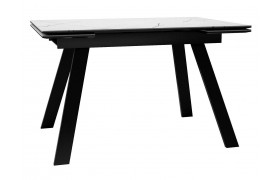 Стол для кухни DikLine DKL140 Керамика Белый мрамор/опоры черные (2 уп.)