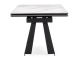 Марвин 160(220)х90х76 белый мрамор / черный Керамический стол фото