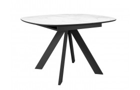 Стол для кухни DikLine BK100 Керамика Белый мрамор/подстолье черное/опоры