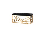 Банкетка-скамейка Stool Group АРТ ДЕКО Вельвет черный/Сталь золо недорого