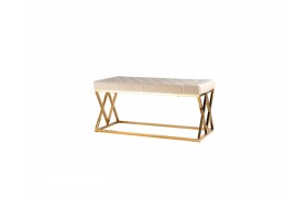 Банкетка скамейка Stool Group ИНСИГНИЯ Вельвет бежевый/Сталь зол
