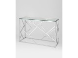 Консоль Stool Group АРТ ДЕКО 120х40 Прозрачное стекло/Сталь сере фото