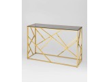 Консоль Stool Group АРТ ДЕКО 120х40 Стекло smoke/Сталь золото купить