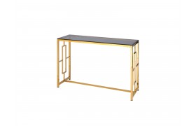 Туалетный столик Консоль БРУКЛИН 120х40 Стекло smoke/Сталь золото