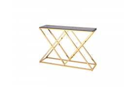 Туалетный столик Консоль ИНСИГНИЯ 115х30 Стекло smoke/Сталь золото