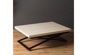 Журнальный столик трансформер Левмар Compact D68/S53 (дуб шамони светлый/чёрн