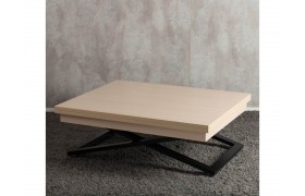 Журнальный столик трансформер Левмар Cross D31/S53 Выбеленный дуб/черный