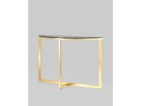 Консоль Stool Group АЛЬБА 115х30 Стекло черное/Сталь золото распродажа